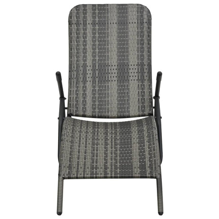 Bain de soleil pliable résine tressée gris chiné réglable