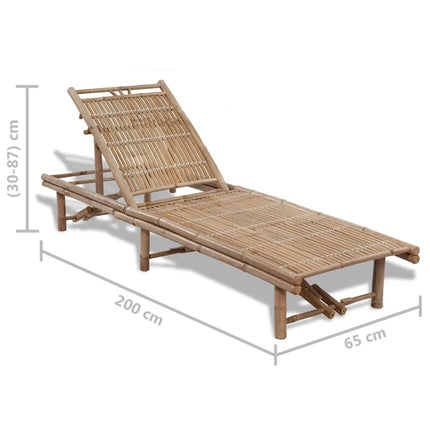 Bain de soleil en bambou avec dossier réglable
