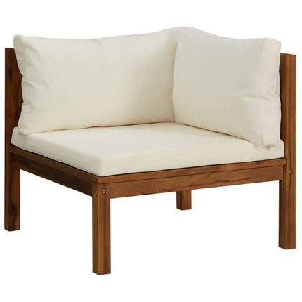 Canapé de jardin et coussin crème bois d'acacia massif