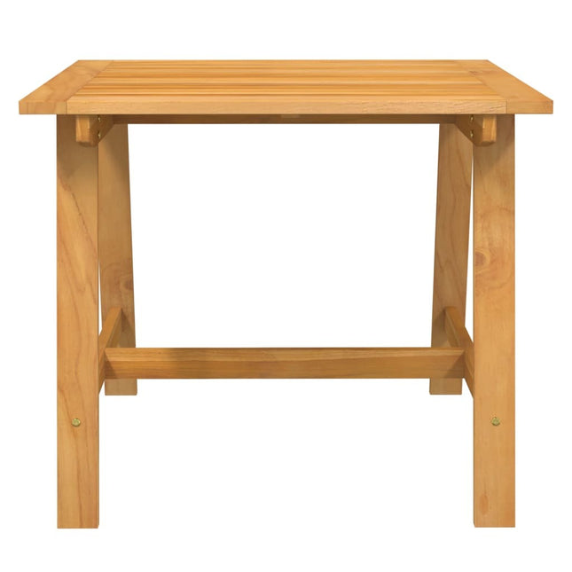 Table de jardin carrée avec 4 chaises en acacia massif et résine tressée