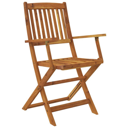 Table et chaises de jardin pliantes 6 places en bois d'acacia massif