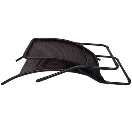 Bain de soleil pliable résine tressée marron réglable
