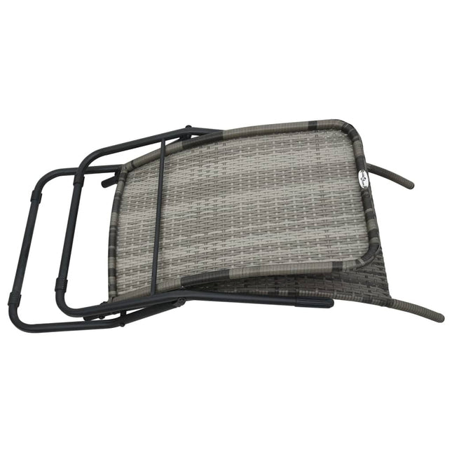 Bain de soleil pliable résine tressée gris chiné réglable