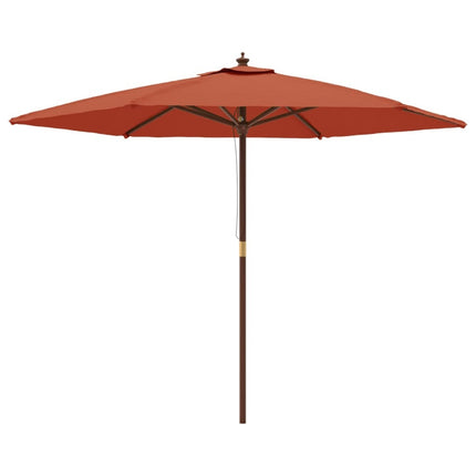 Parasol de jardin avec mât en bois terre cuite 299 x 240 cm