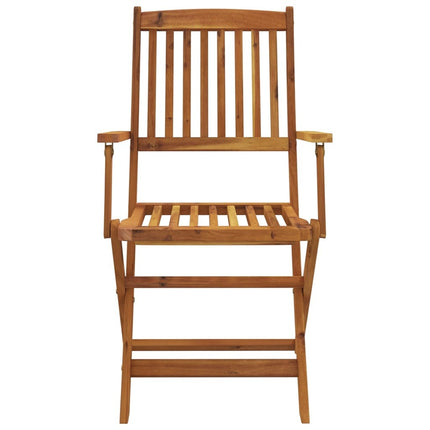 Table et chaises de jardin pliantes 6 places en bois d'acacia massif