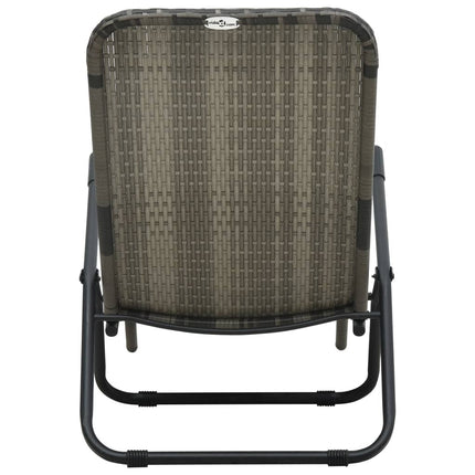 Bain de soleil pliable résine tressée gris chiné réglable