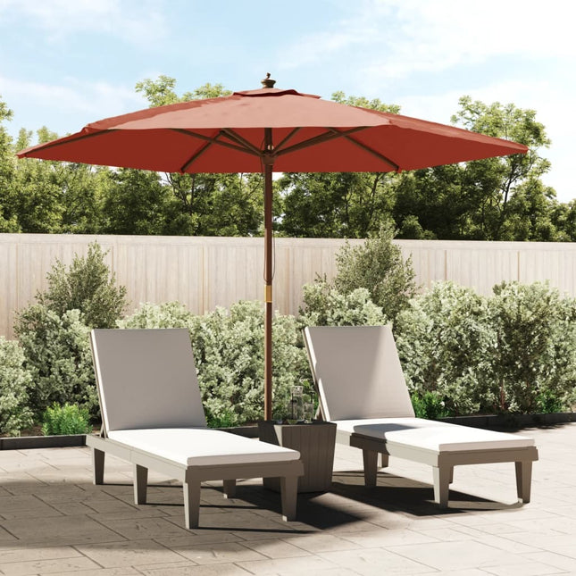 Parasol de jardin avec mât en bois terre cuite 299 x 240 cm