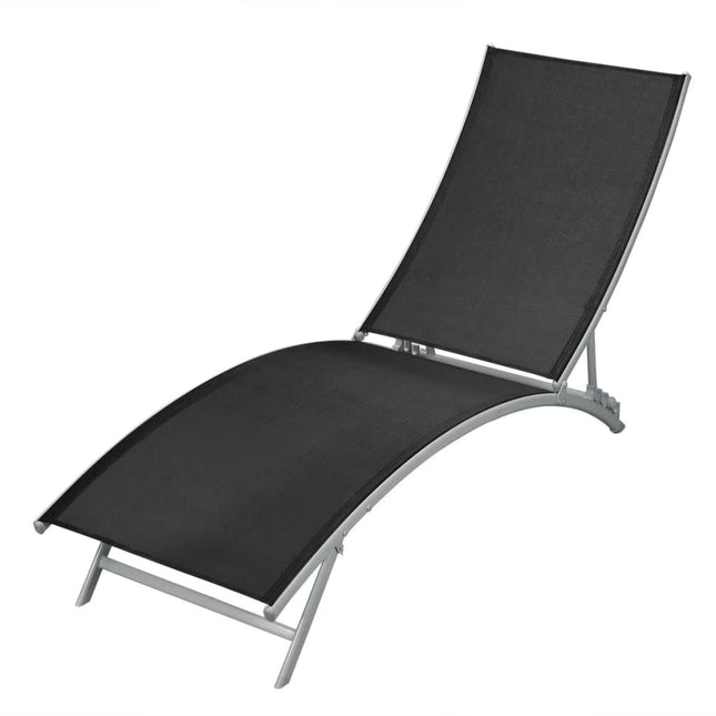 Bain de soleil noir en textilène réglable