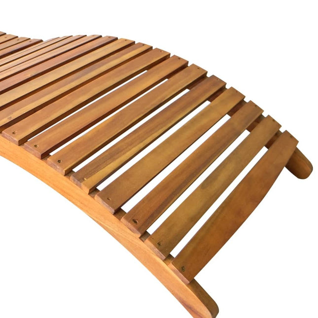 Chaise longue bois d'acacia massif marron