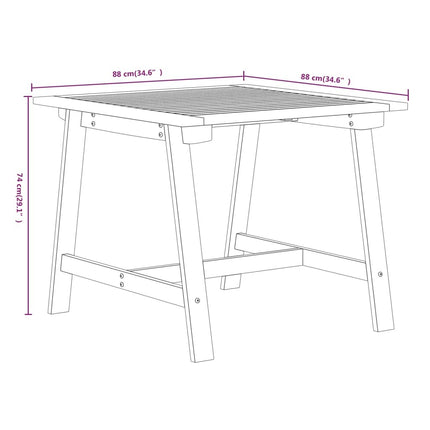 Table de jardin carrée avec 4 chaises en acacia massif et résine tressée