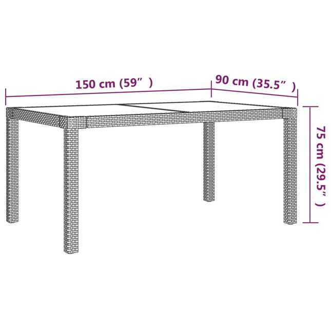 Table et fauteuils de jardin 4 places en résine tressée beige