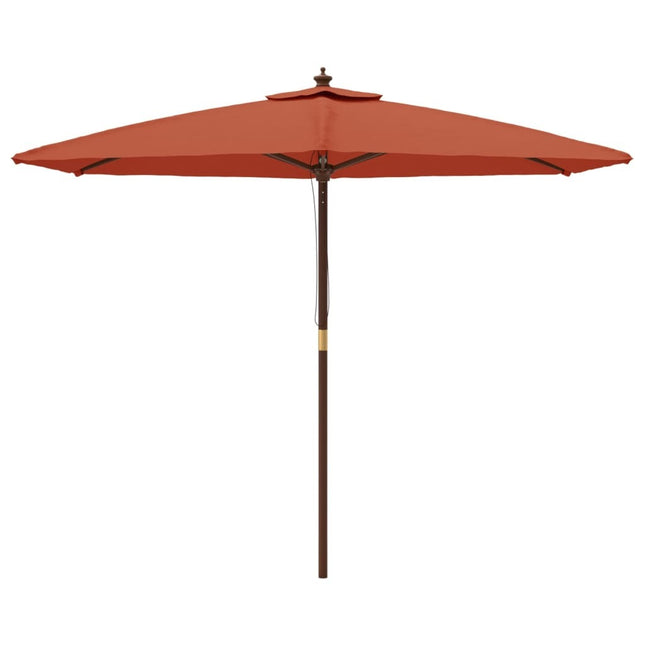 Parasol de jardin avec mât en bois terre cuite 299 x 240 cm