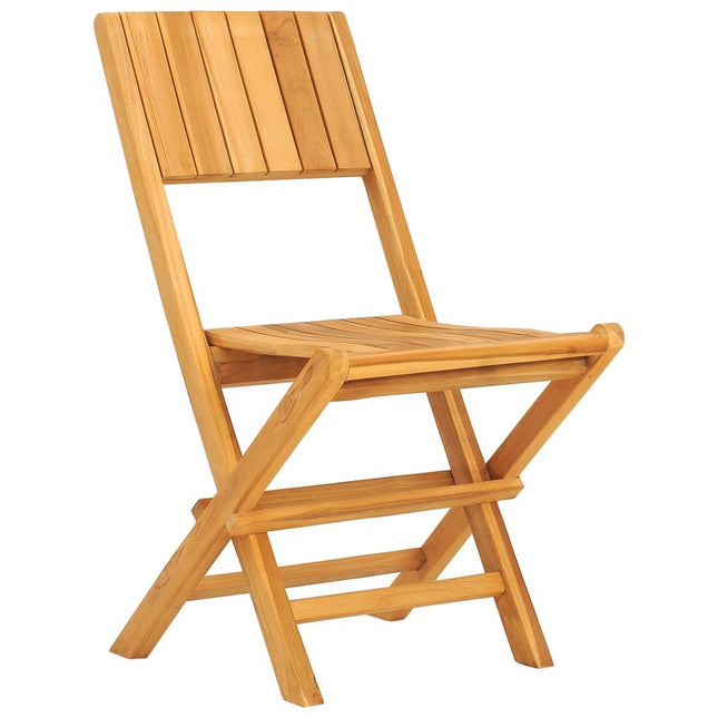 Table de jardin 85 cm et 4 chaises de jardin pliantes en teck massif
