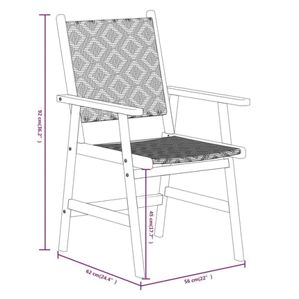 Table et 6 chaises de jardin en acacia massif et résine tressée