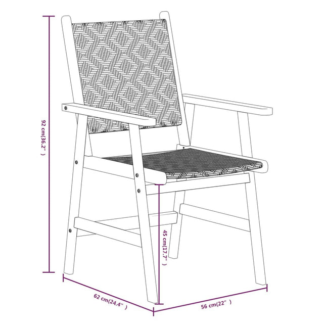 Table et 6 chaises de jardin en acacia massif et résine tressée
