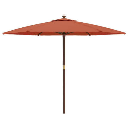 Parasol de jardin avec mât en bois terre cuite 299 x 240 cm
