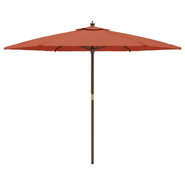 Parasol de jardin avec mât en bois terre cuite 299 x 240 cm