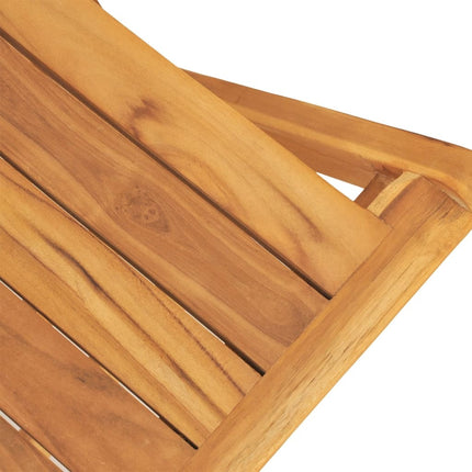 Table de jardin 85 cm et 4 chaises de jardin pliantes en teck massif