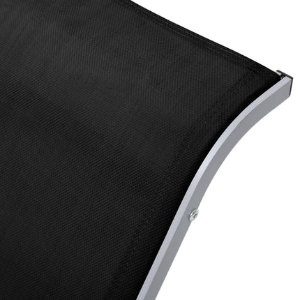 Bain de soleil en textilène noir et aluminium