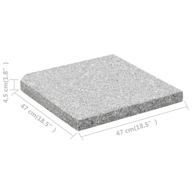 Plaques de poids de parasol granit gris carré 100 kg