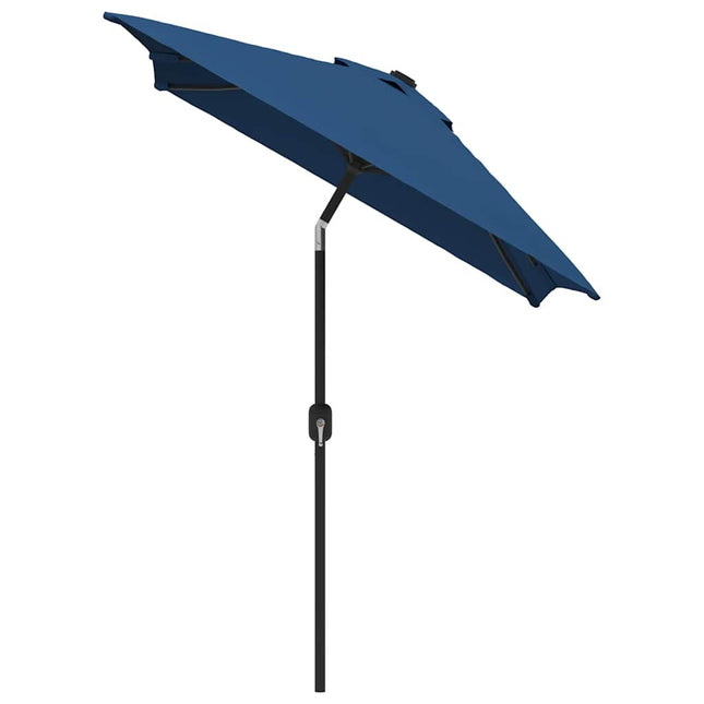 Parasol d'extérieur avec poteau en métal 300 x 200 cm azuré