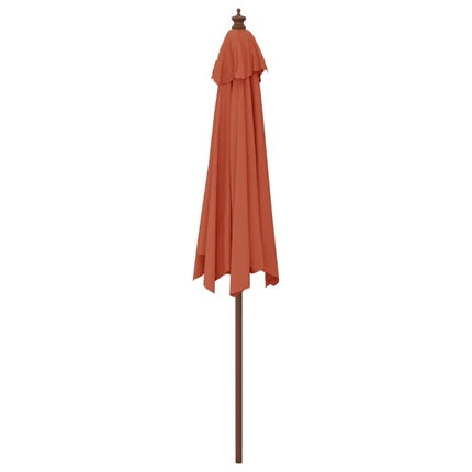 Parasol de jardin avec mât en bois terre cuite 299 x 240 cm