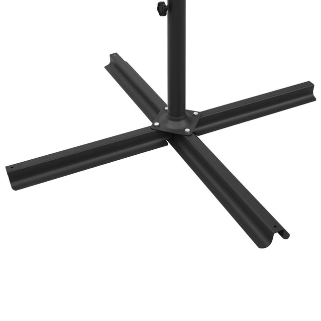 Parasol de jardin double avec mât en acier anthracite 600 x 300cm