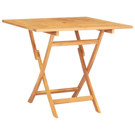 Table de jardin 85 cm et 4 chaises de jardin pliantes en teck massif