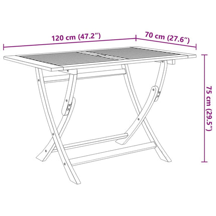 Table et chaises de jardin pliantes 6 places en bois d'acacia massif
