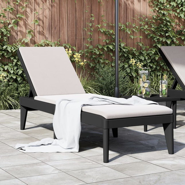 Bain de soleil anthracite en polypropylène effet rotin