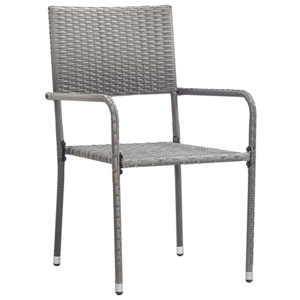 Lot de 2 chaises de jardin empilables en résine tressée grise