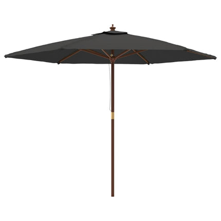 Parasol de jardin avec mât en bois anthracite 299 x 240 cm