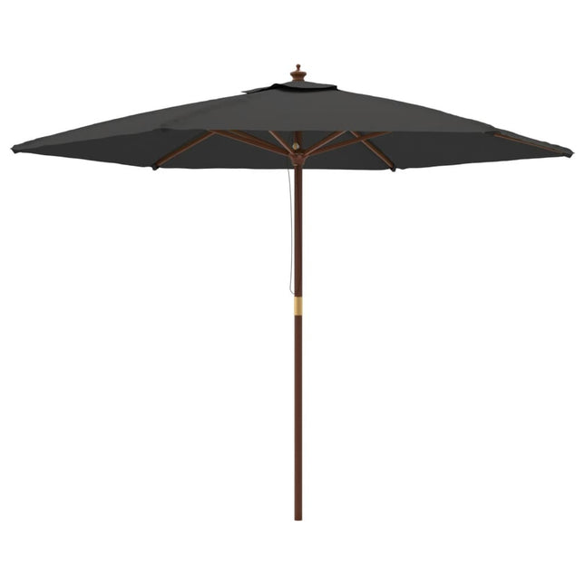 Parasol de jardin avec mât en bois anthracite 299 x 240 cm