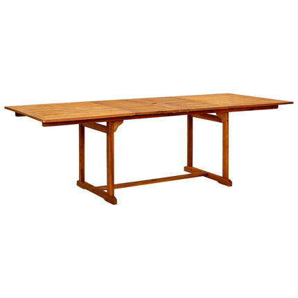 Table extensible 160 à 240 cm et 8 chaises avec accoudoirs multipositions en bois d'acacia massif