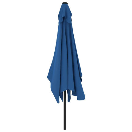 Parasol d'extérieur avec poteau en métal 300 x 200 cm azuré