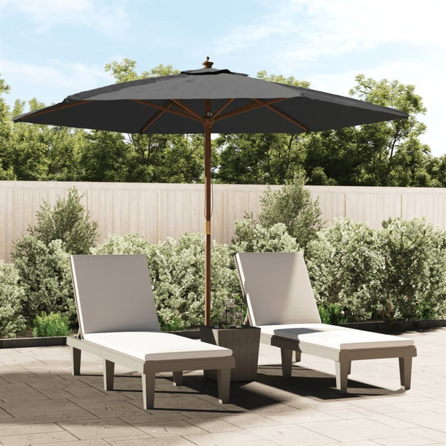 Parasol de jardin avec mât en bois anthracite 299 x 240 cm