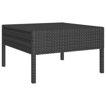Salon de jardin avec coussins résine tressée noire et table d'appoint