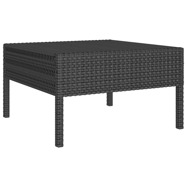 Salon de jardin avec coussins résine tressée noire et table d'appoint
