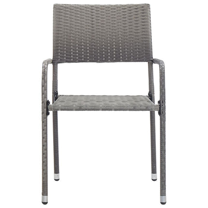 Lot de 2 chaises de jardin empilables en résine tressée grise