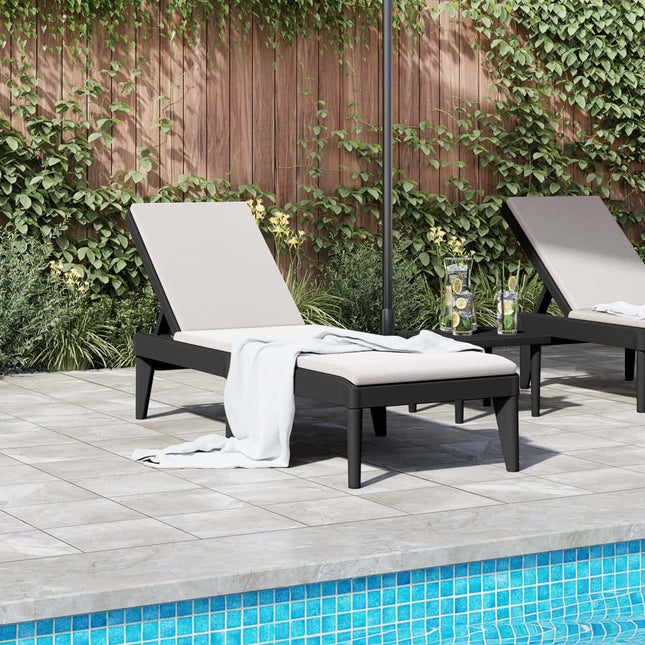 Bain de soleil anthracite en polypropylène effet rotin