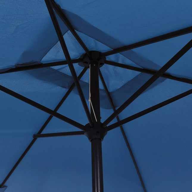 Parasol d'extérieur avec poteau en métal 300 x 200 cm azuré