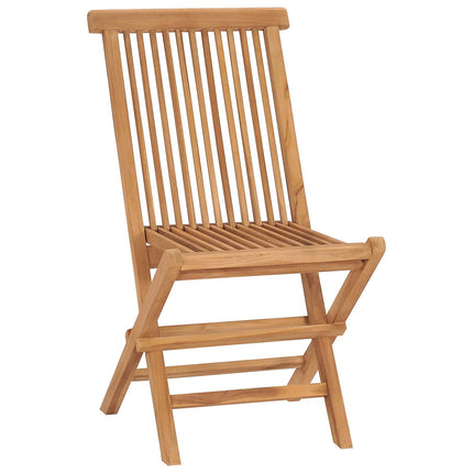 Table de jardin pliante 85 cm et 2 chaises pliantes en teck massif