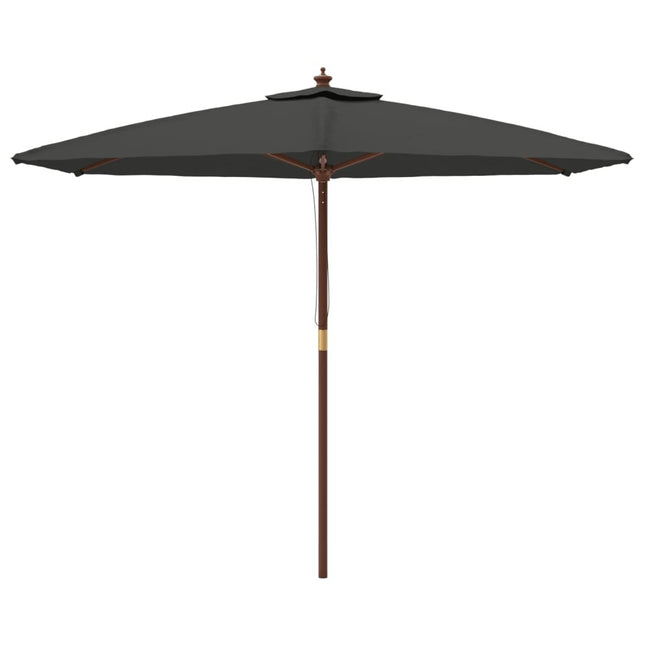 Parasol de jardin avec mât en bois anthracite 299 x 240 cm