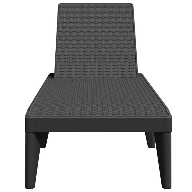 Bain de soleil anthracite en polypropylène effet rotin