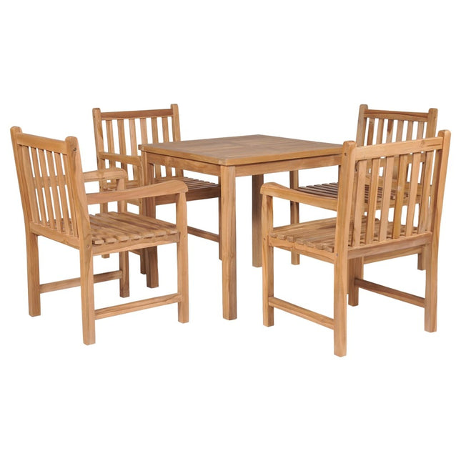 Table et chaises de jardin 4 places en teck massif 80 x 80 cm