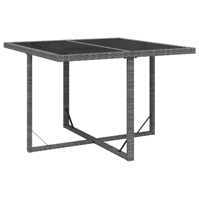 Table et fauteuils de jardin 8 places en résine tressée grise