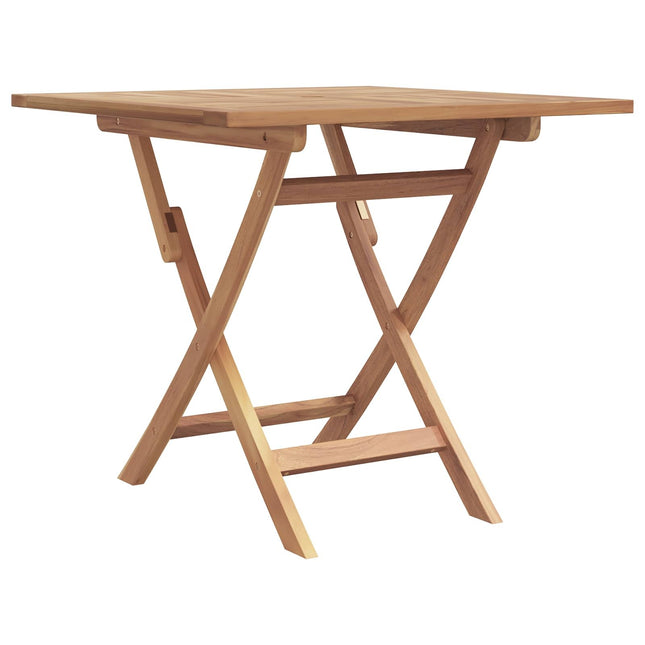 Table de jardin pliante 85 cm et 2 chaises pliantes en teck massif