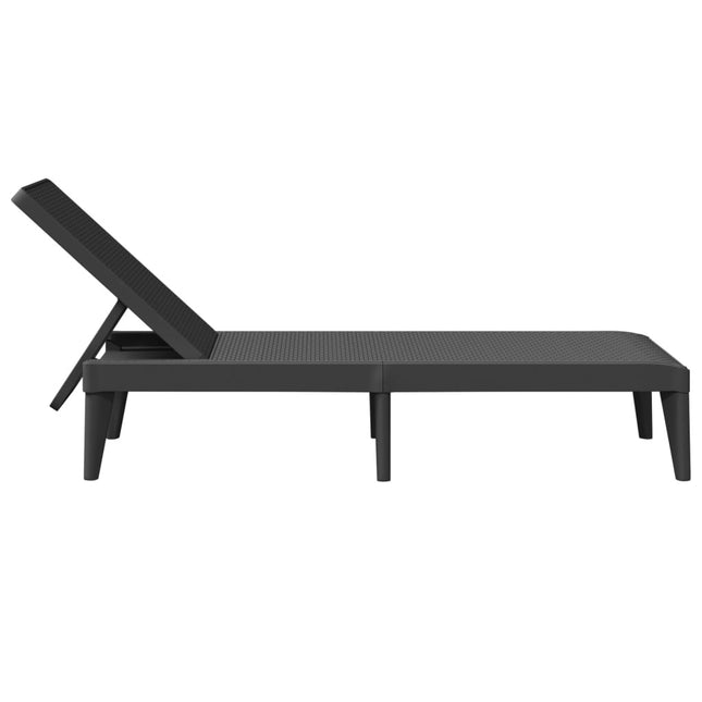Bain de soleil anthracite en polypropylène effet rotin
