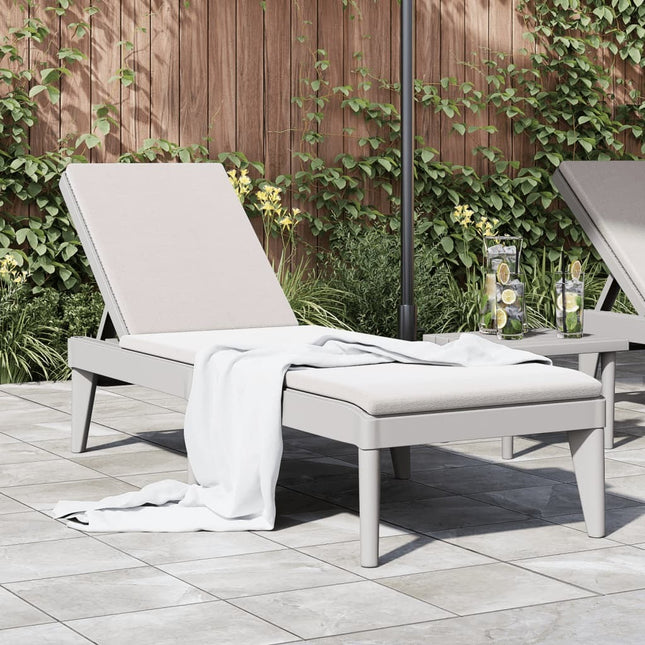 Bain de soleil gris clair en polypropylène effet rotin