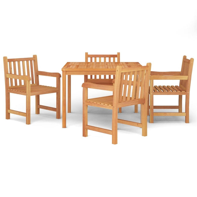 Table et fauteuils de jardin 4 places en teck massif 110 x 110 cm